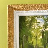 Landscape oil on wood framed