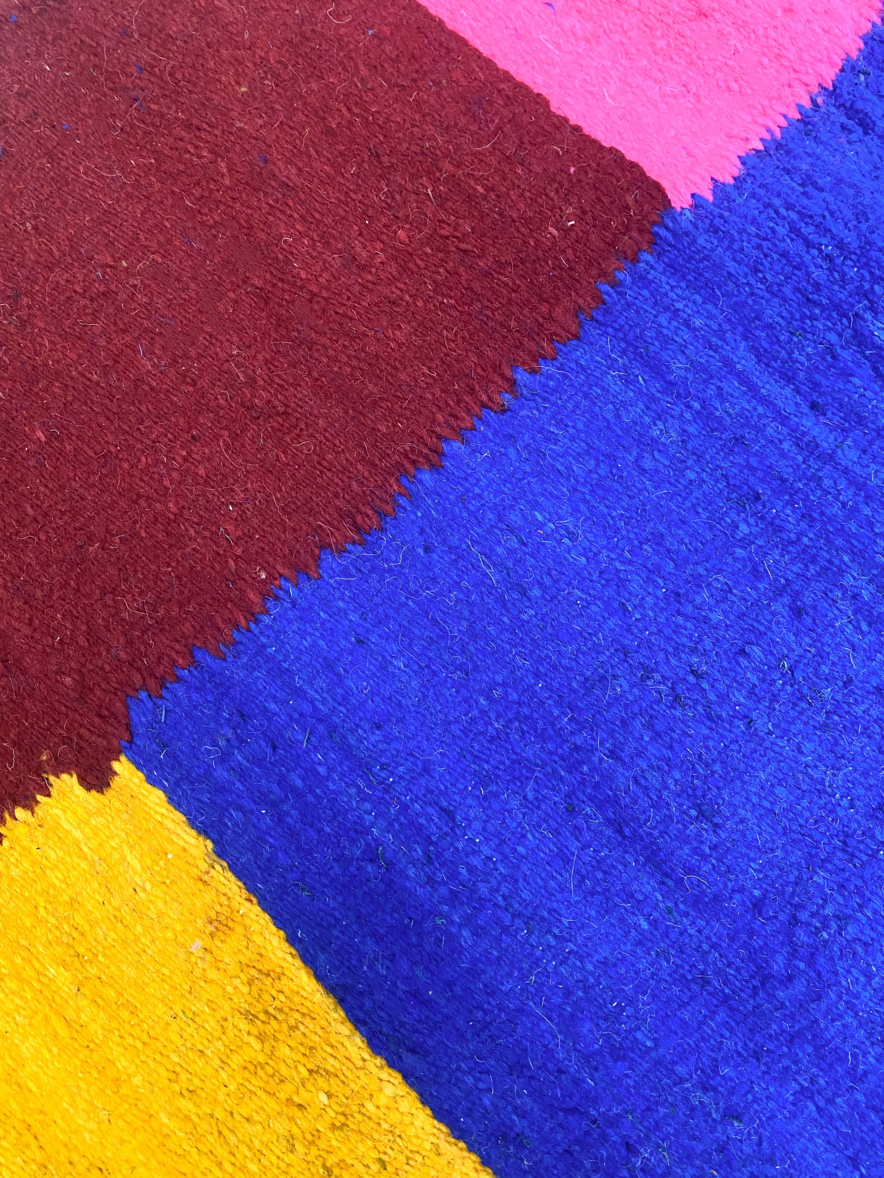 Moroccan Berber kilim in colorful wool 2.93x1.98m