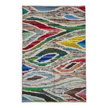 Tapis boho recyclé turc fait main 177 cm x 260 cm