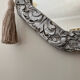 Hexagonal Art Deco mirror silver stucco frame, 30s.