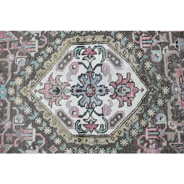 1970s Vintage Persian Handmade Wool Cotton Light Pink Area Rug 285x374