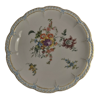 Assiette porcelaine de Limoges Haviland France fin XIXème décor peint main
