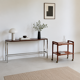 Curved base console in Scandinavian design – mahogany and chrome