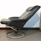 Designer armchair in vintage leather model Malung Ikea 1999