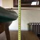 Set of 6 vintage dining room chairs in green skai