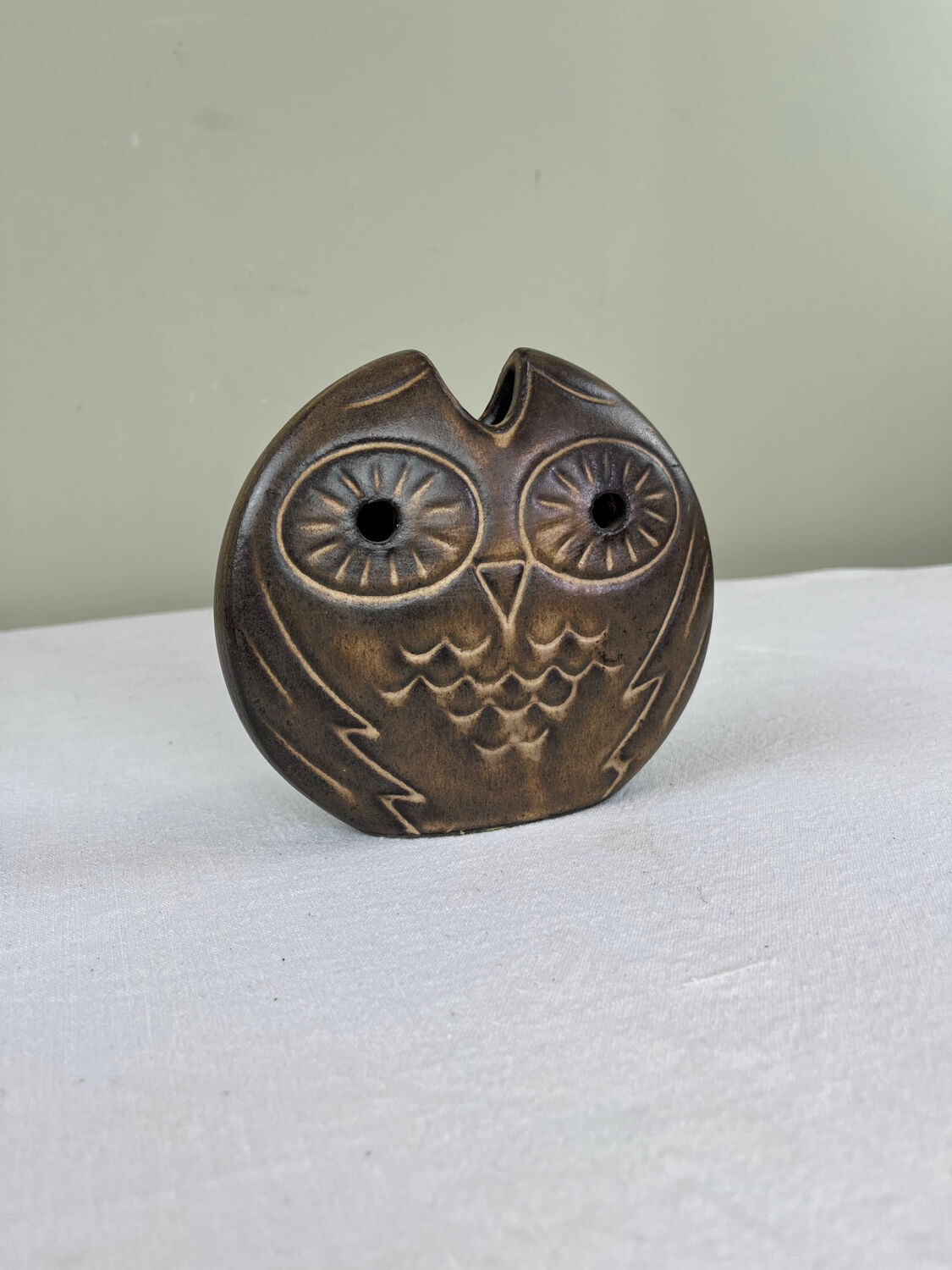 Vintage ceramic owl stylised soliflore