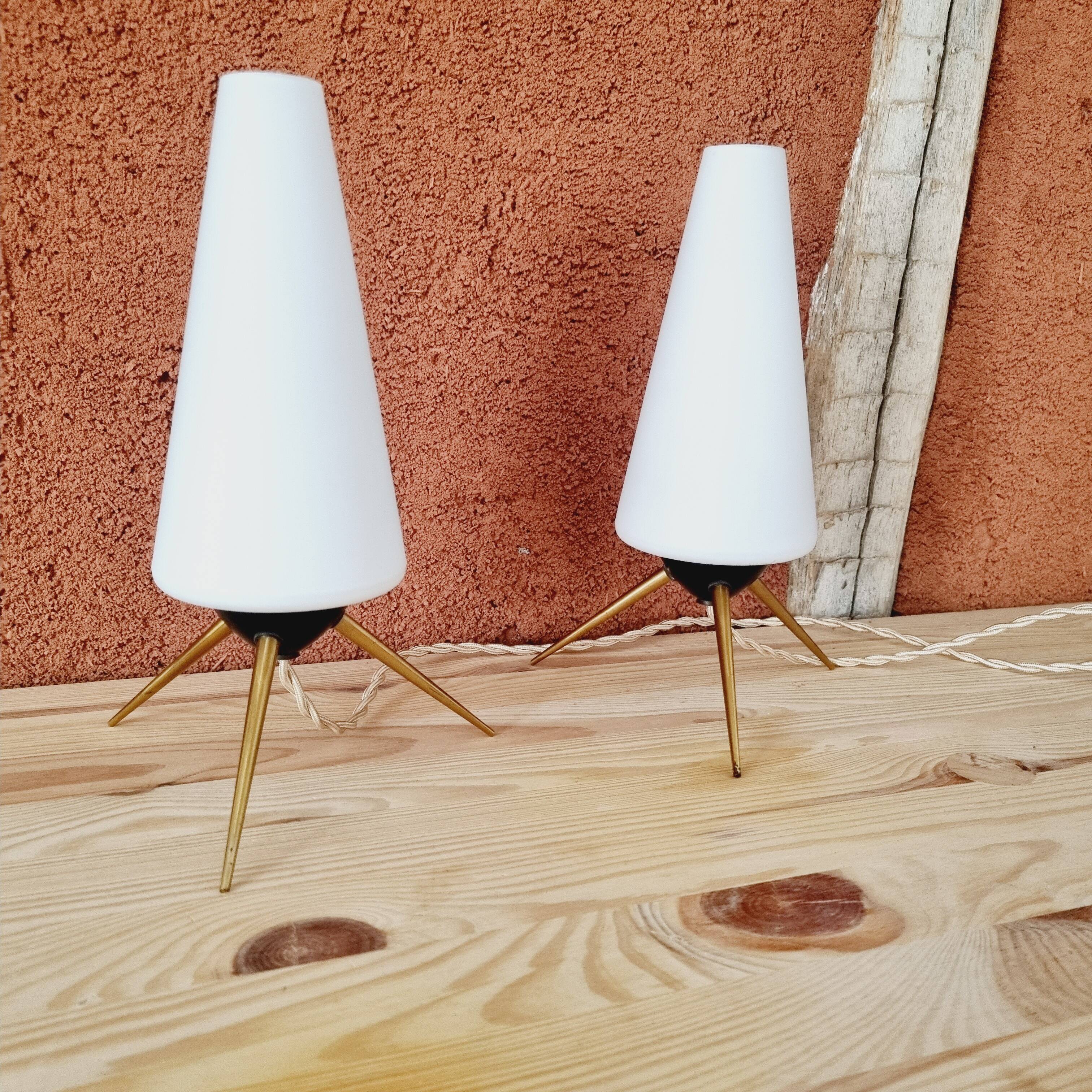 Art Deco bedside lamps, pair