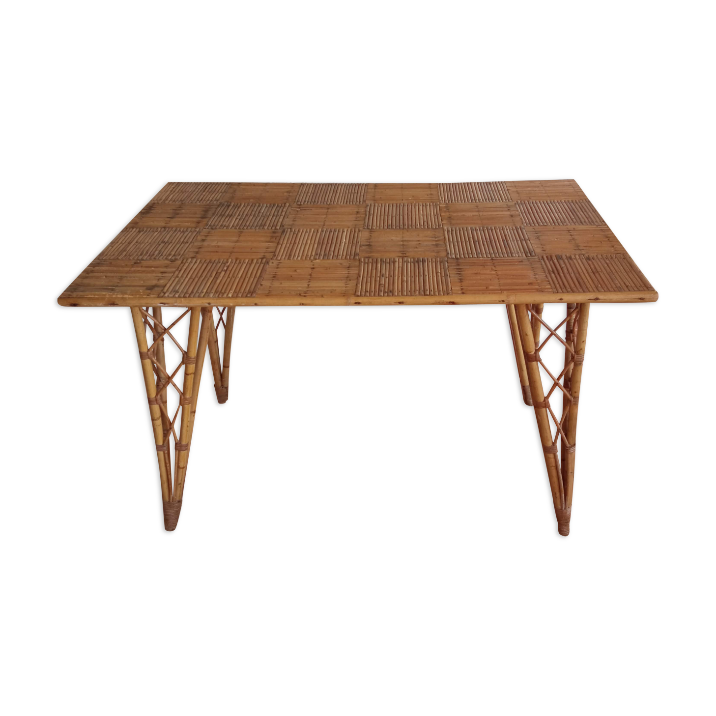 Vintage rattan dining table