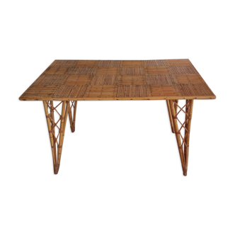 Vintage rattan dining table