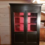 Bookcase louis Philippe patinated black.