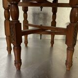 Oriental tea table, moroccan, copper top, engraved wood base, ethnic