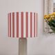 Lampe grès et abat-jour rayé