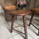 Pair of solid oak milking stools
