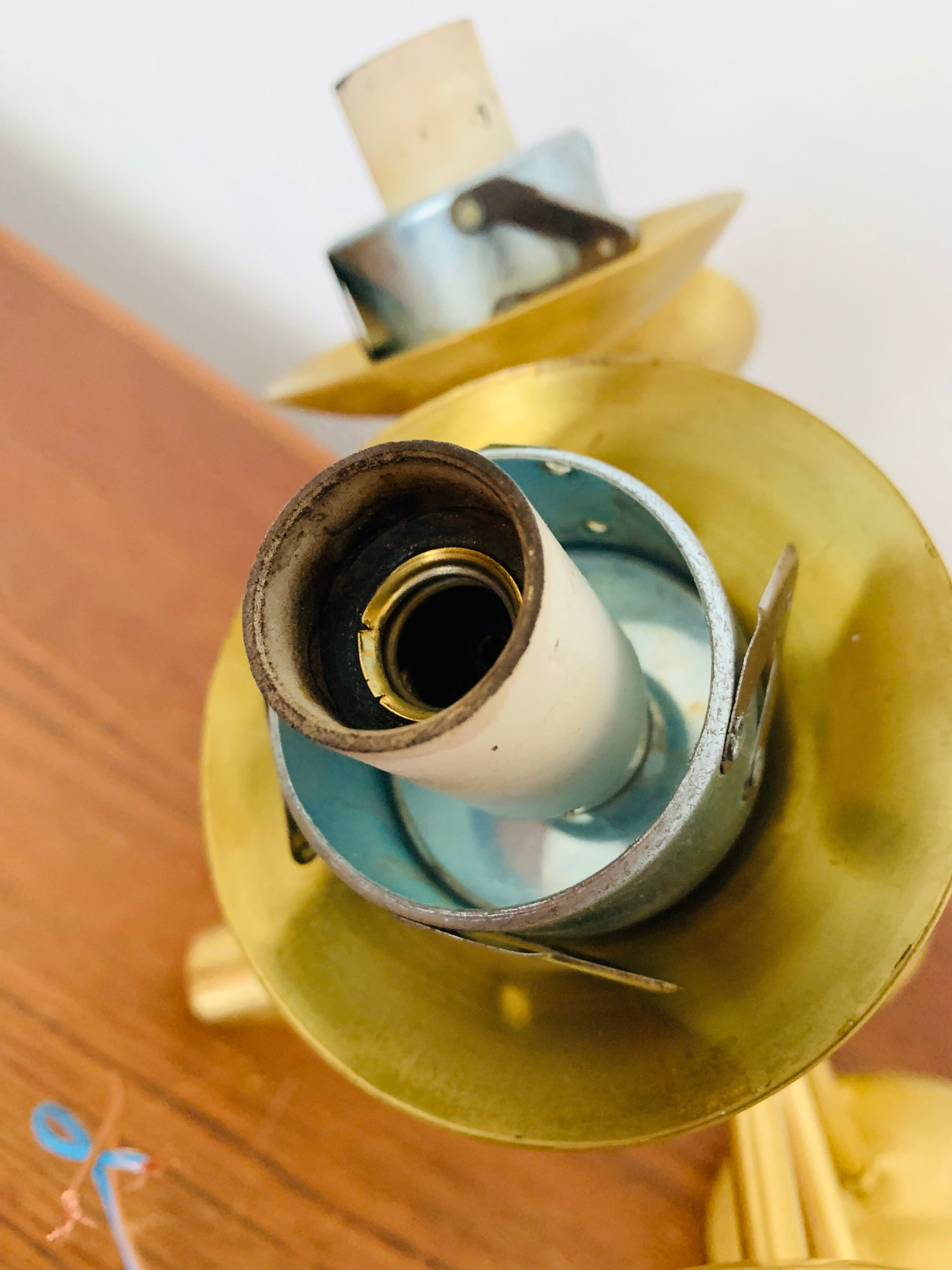 Brass Sputnik chandelier by Kaiser Leuchten