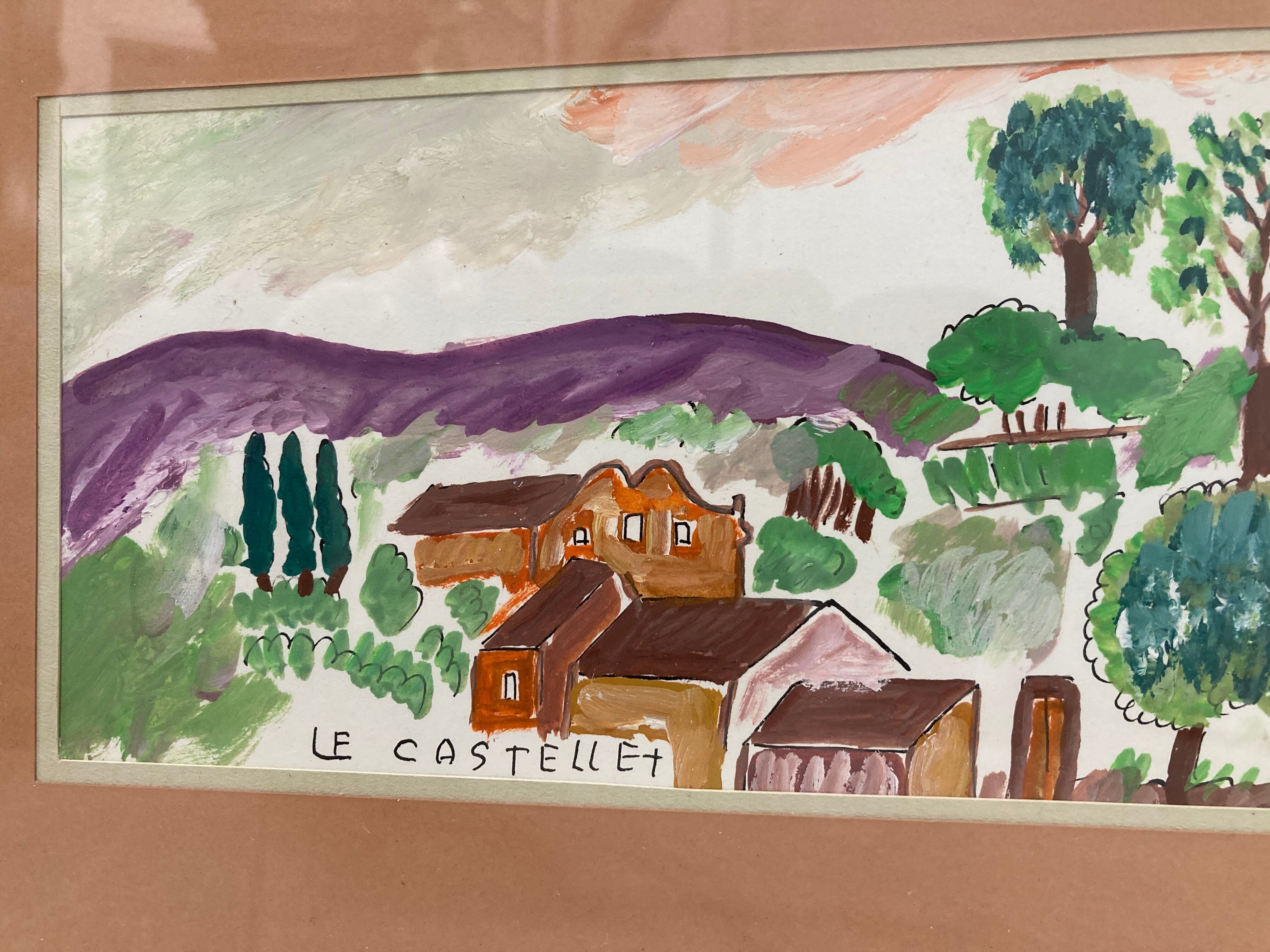 Framed landscape painting