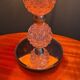 Small glass, mirror, and brass lamp from the 1960s.