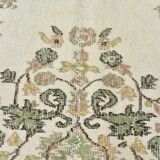 6x10 Beige & Green Geometric Pattern Anatolian Vintage Rug, 185x296 Cm