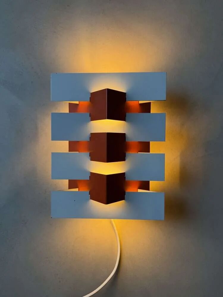 Anvia wall lamp Hoogervorst white orange 60s