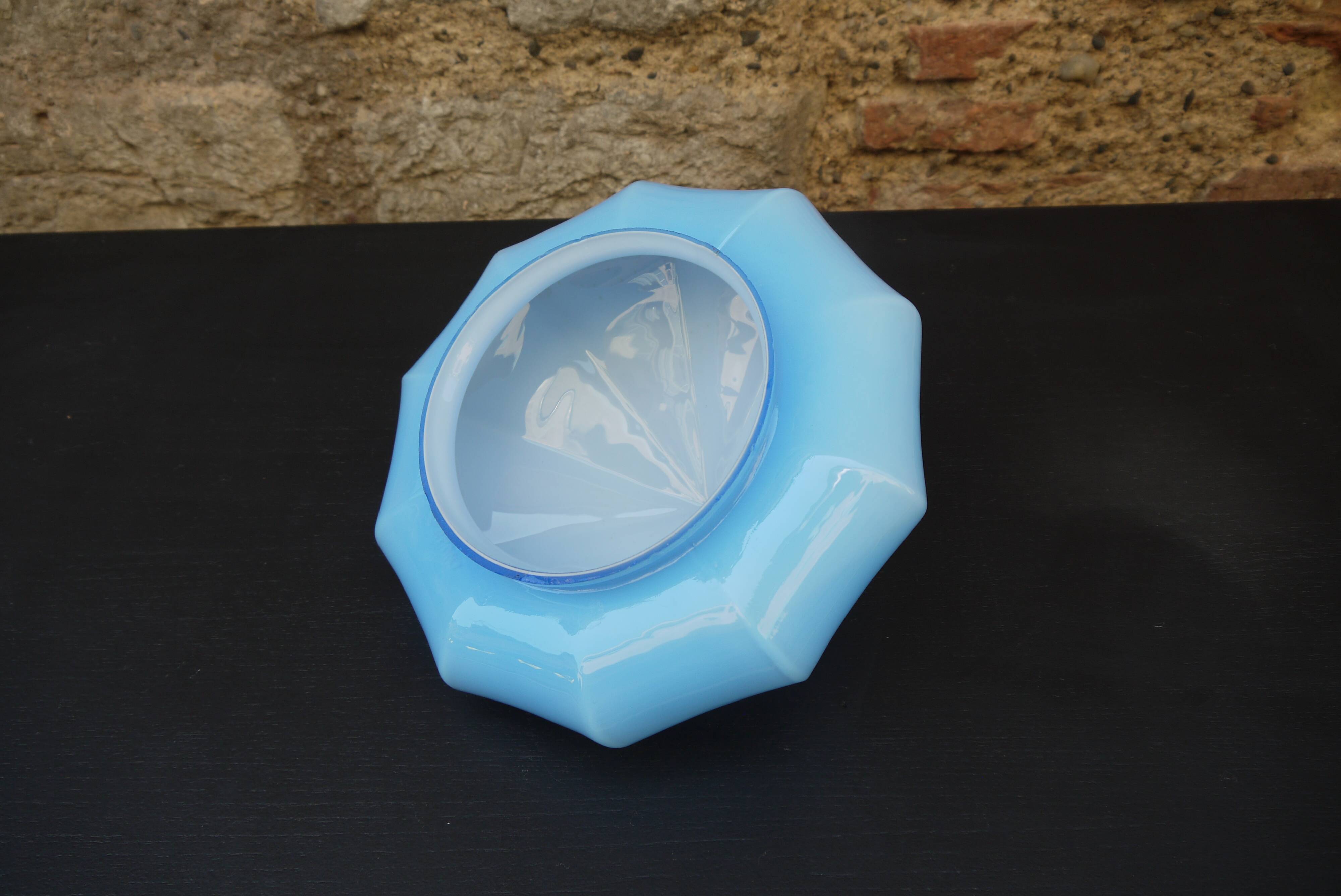 Blue glass diamond globe