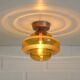 1 of 2 hand blown amber glass ceiling lights / redesign vintage wall lamps