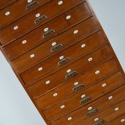 Very Tall Dutch Art Nouveau Walnut Apothecary Cabinet Barber Cabinet, 1900s