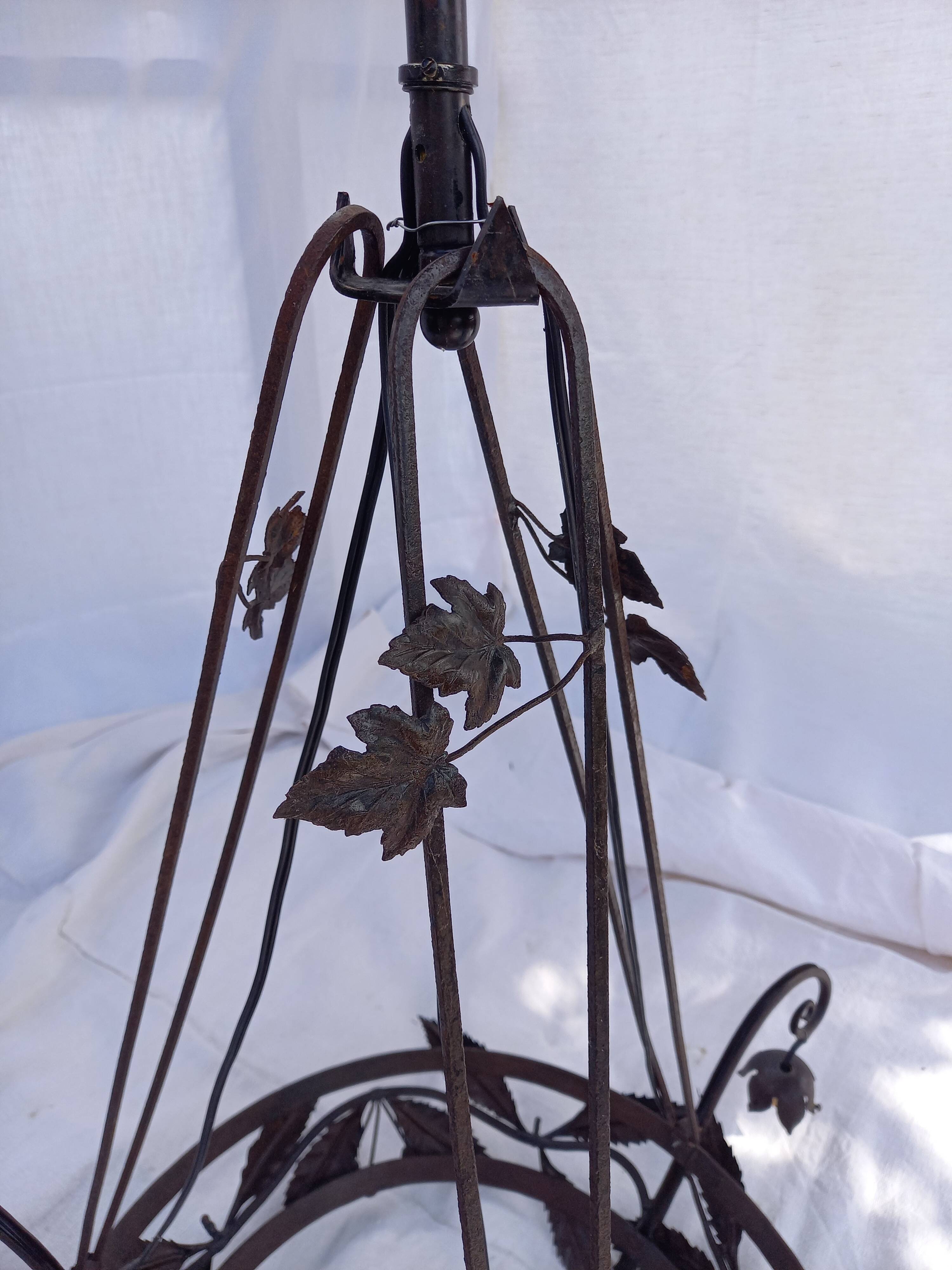 Wrought iron ceiling chandelier mount