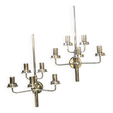 Hans-Agne Jakobsson, Pair of chrome wall lamps