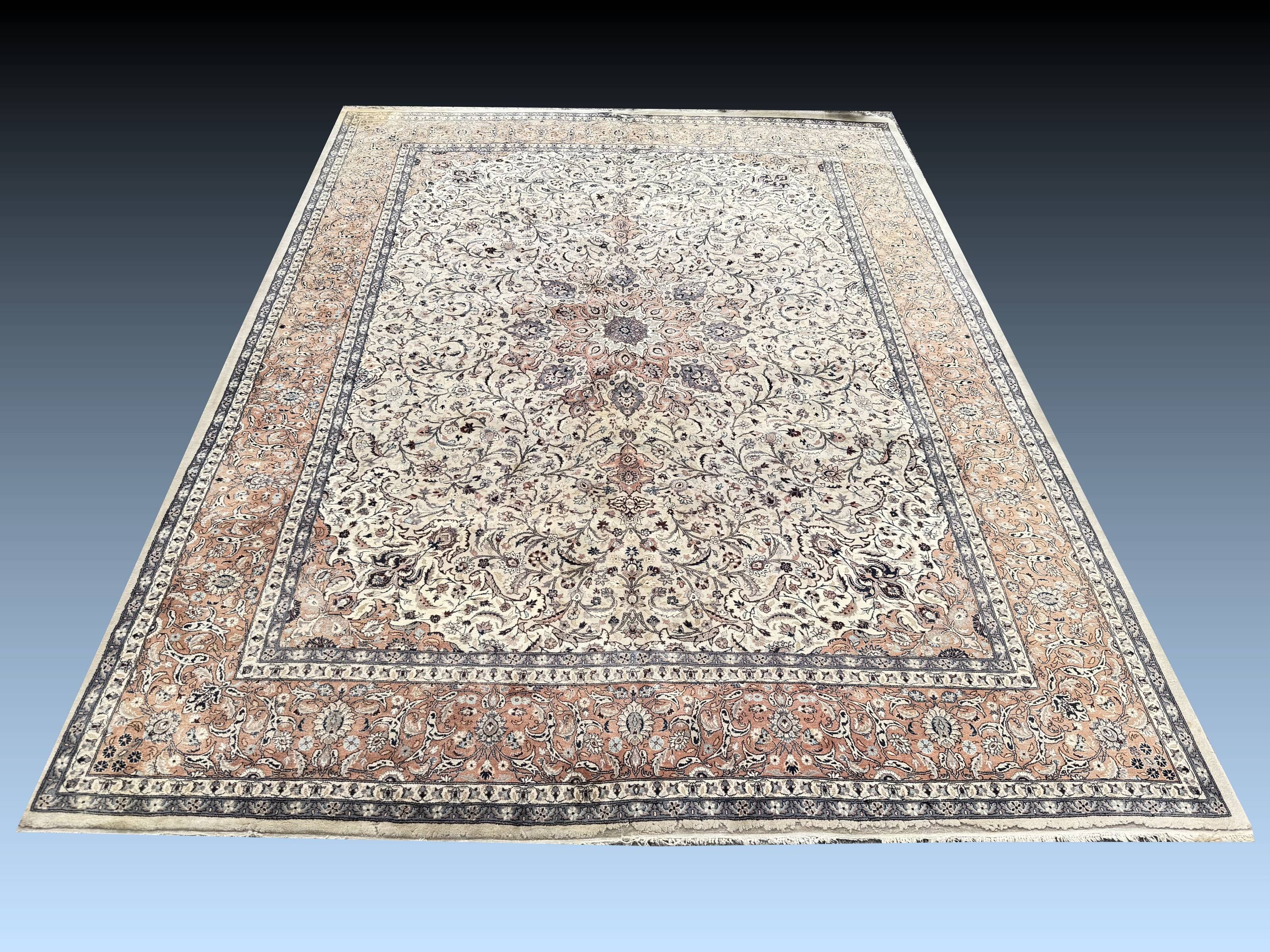 Large persian oriental carpet kashan iran - 275 x 375 cm