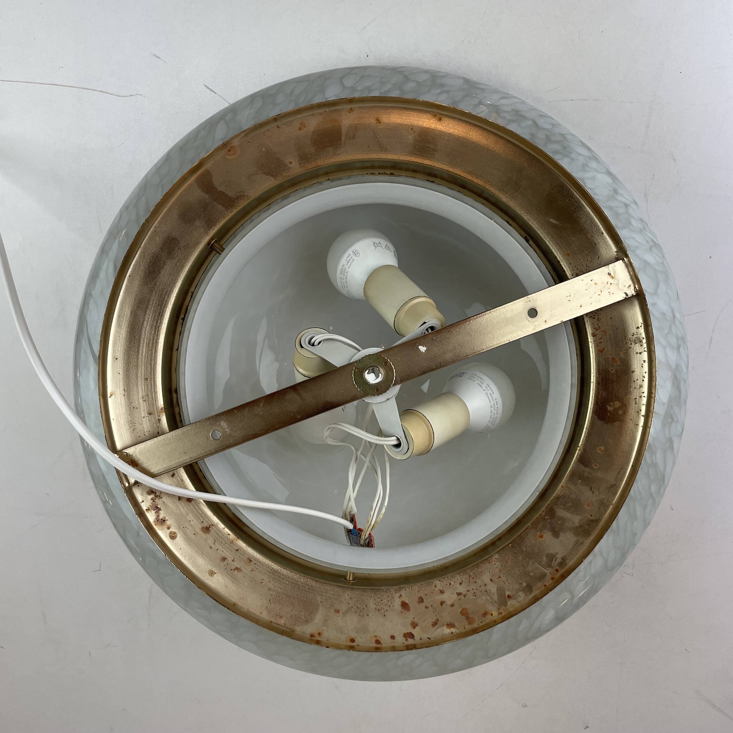Maculato Murano Glass Ceiling Lamp, Italy, 1980s