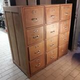 Former furniture of notary in oak 12 drawers 1930