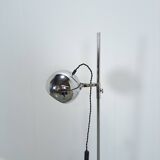 Space age chromen staande bol lamp vloerlamp