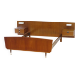 Vintage mid century double bed bedroom set in teak with nightstands