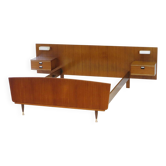 Vintage mid century double bed bedroom set in teak with nightstands