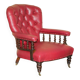William IV antique Chesterfield armchair in leather with twisted barley structure.