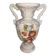 Vintage Italian white ceramic vase with raised floral decoration.