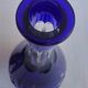 Pair of cobalt blue crystal carafes