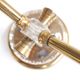 Pair of wall sconces in gold metal and plexiglass, 50 years