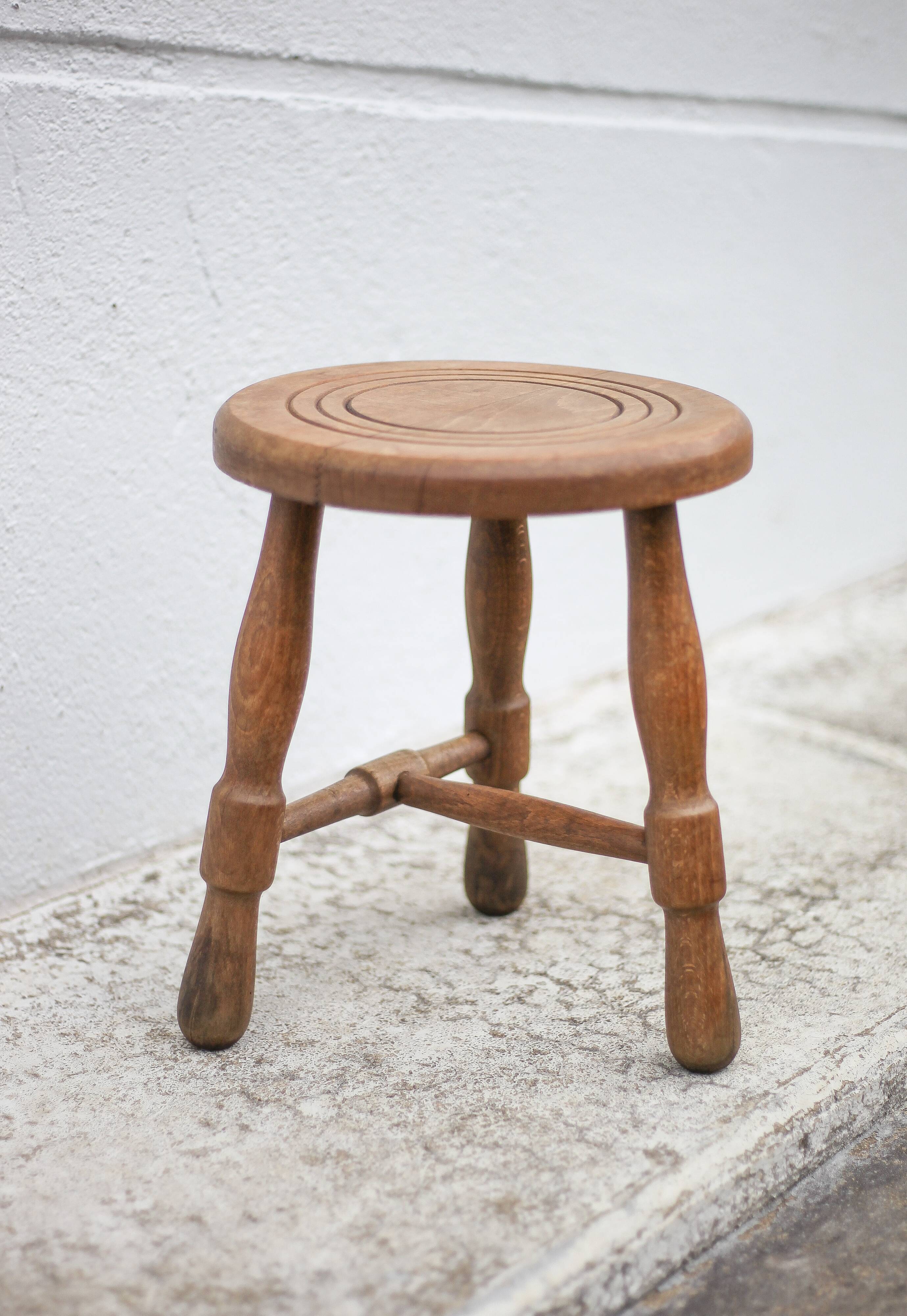 Tabouret vintage, tabouret bois, tabouret d'appoint, porte-plante