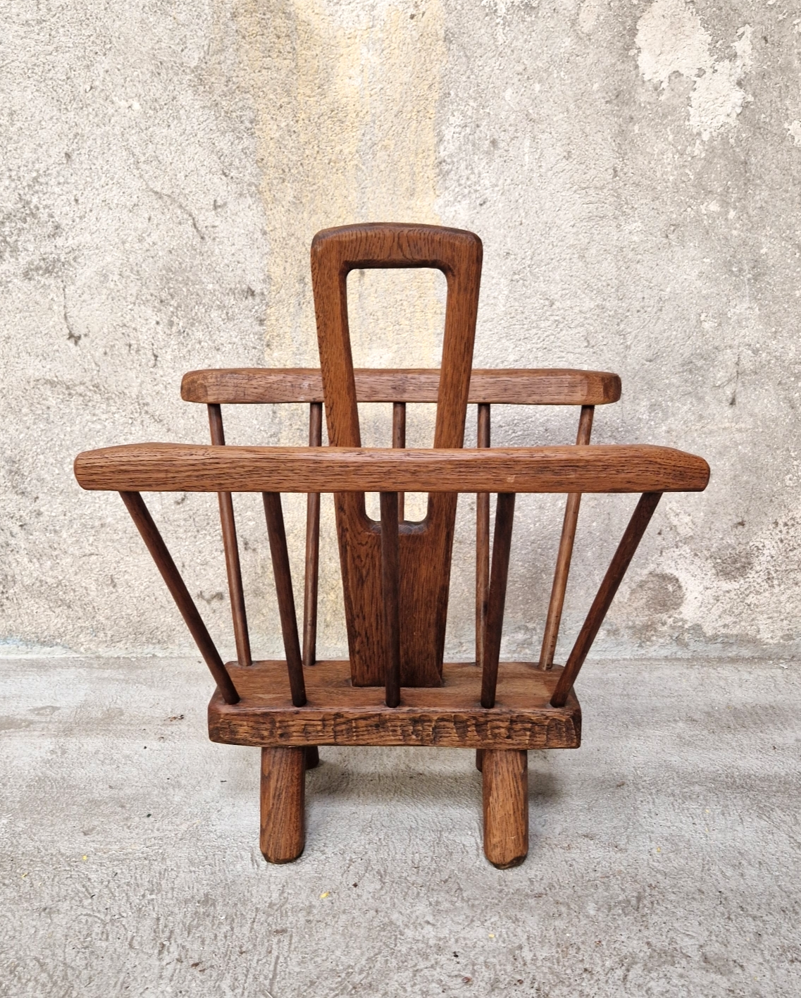 Brutalist magazine rack 1950