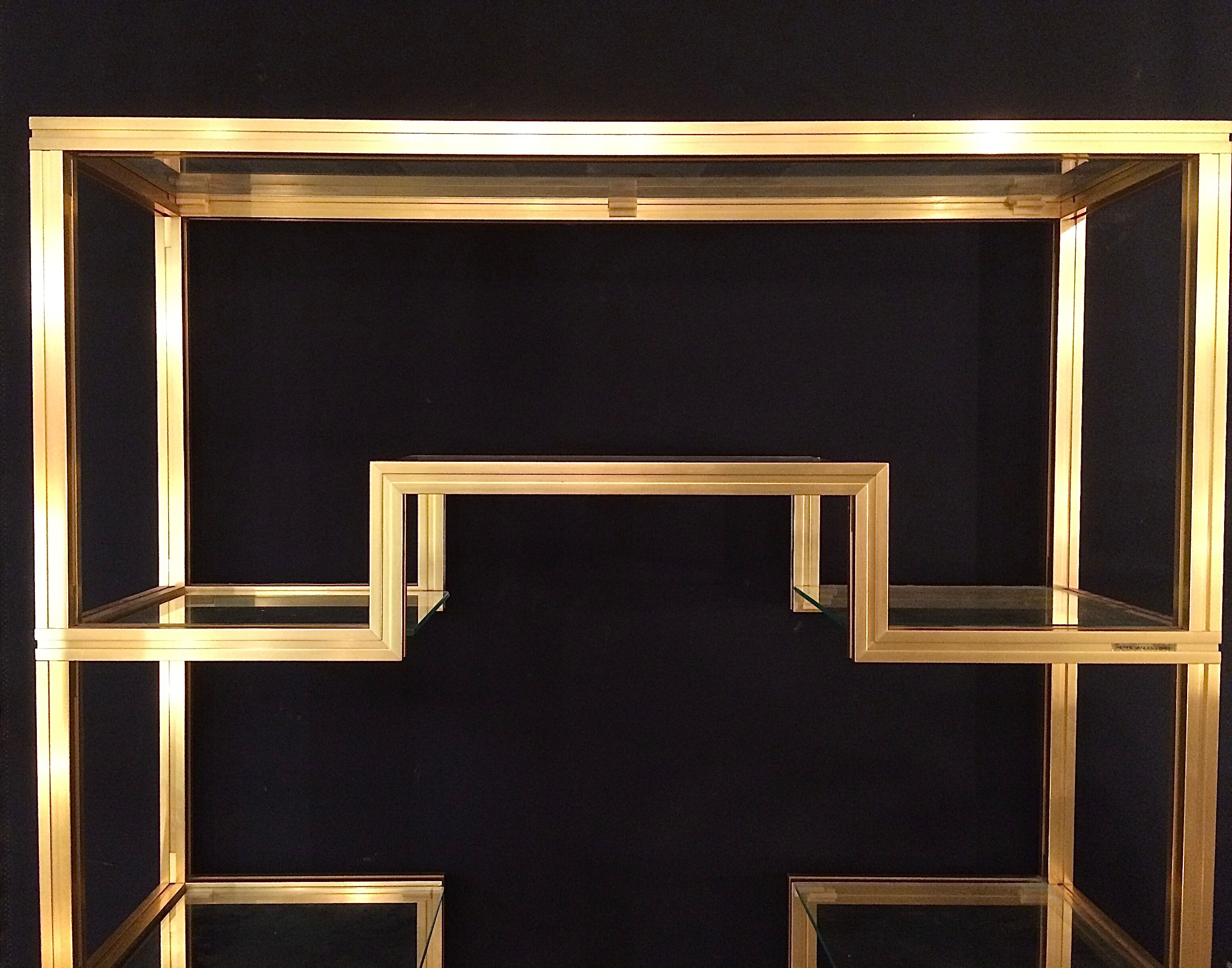 Golden brass floor Pierre Vandel, Paris circa 70