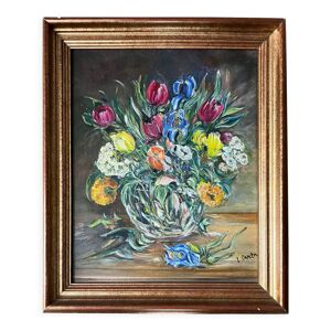 Fleurs dans un vase par L.Santa