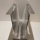 Vintage stainless steel magazine rack