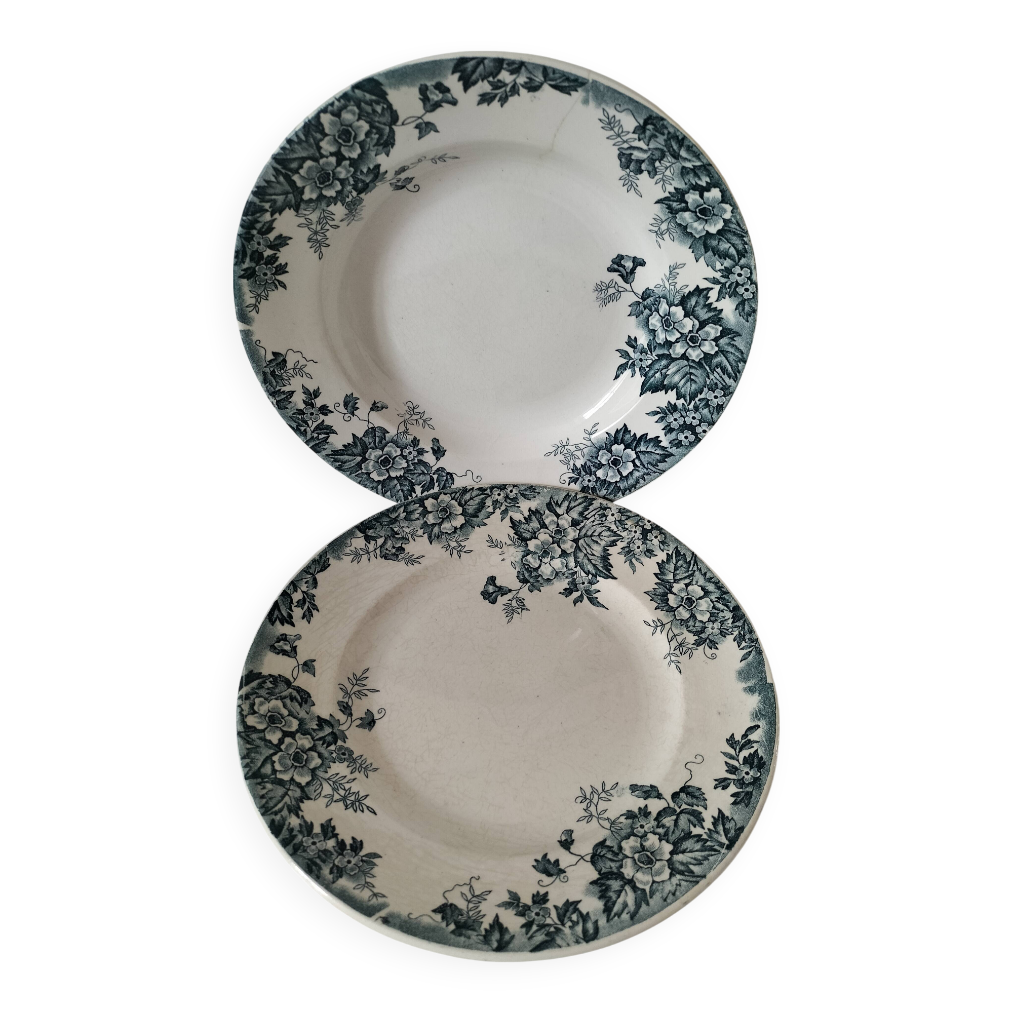 Duo of Moulin des Loups & Hamage plates, Marie-Louise model