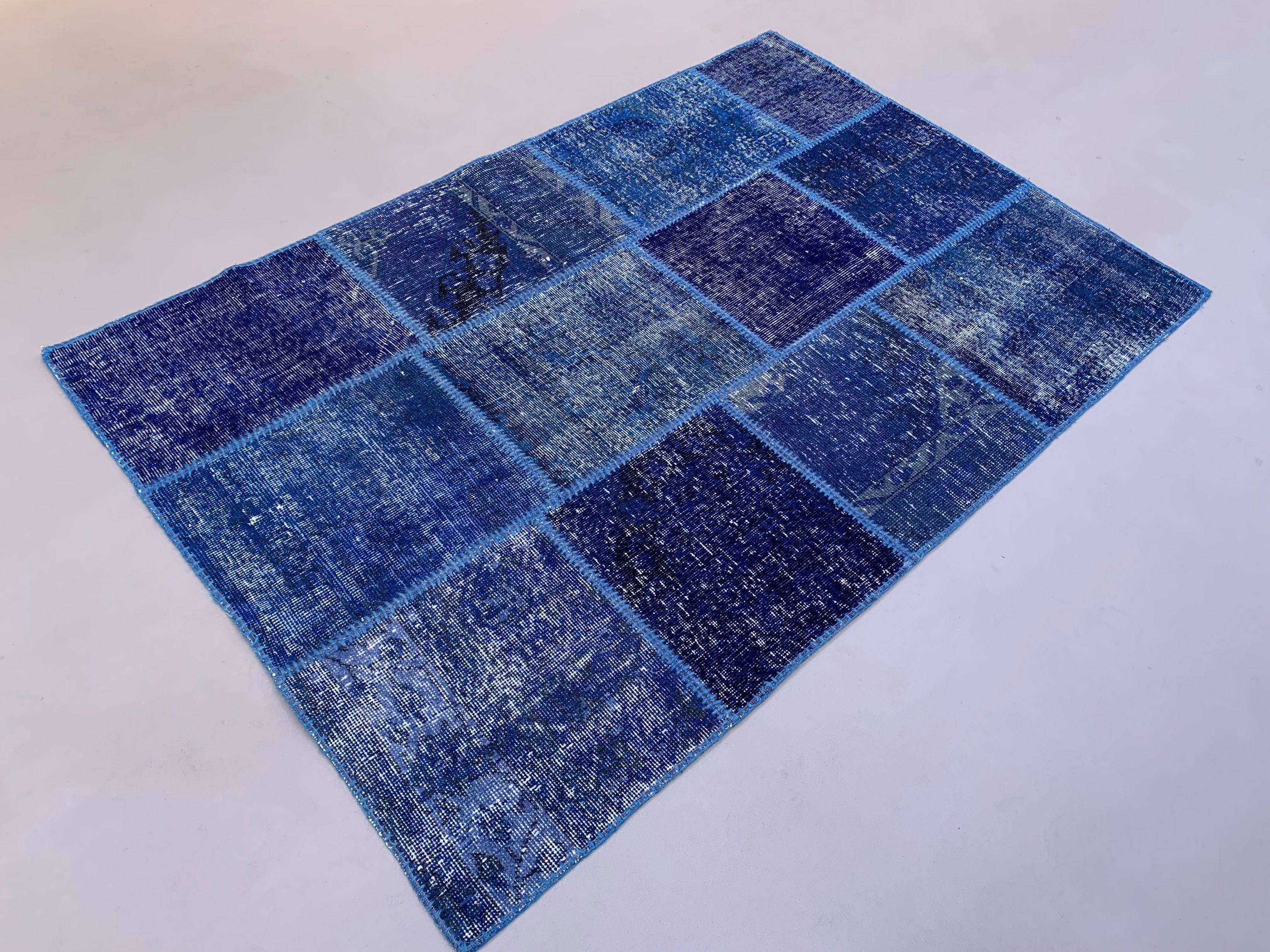 Distressed turkish patchwork rug 183x123 cm