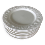 8 white porcelain plates Quadrifoglio Italy