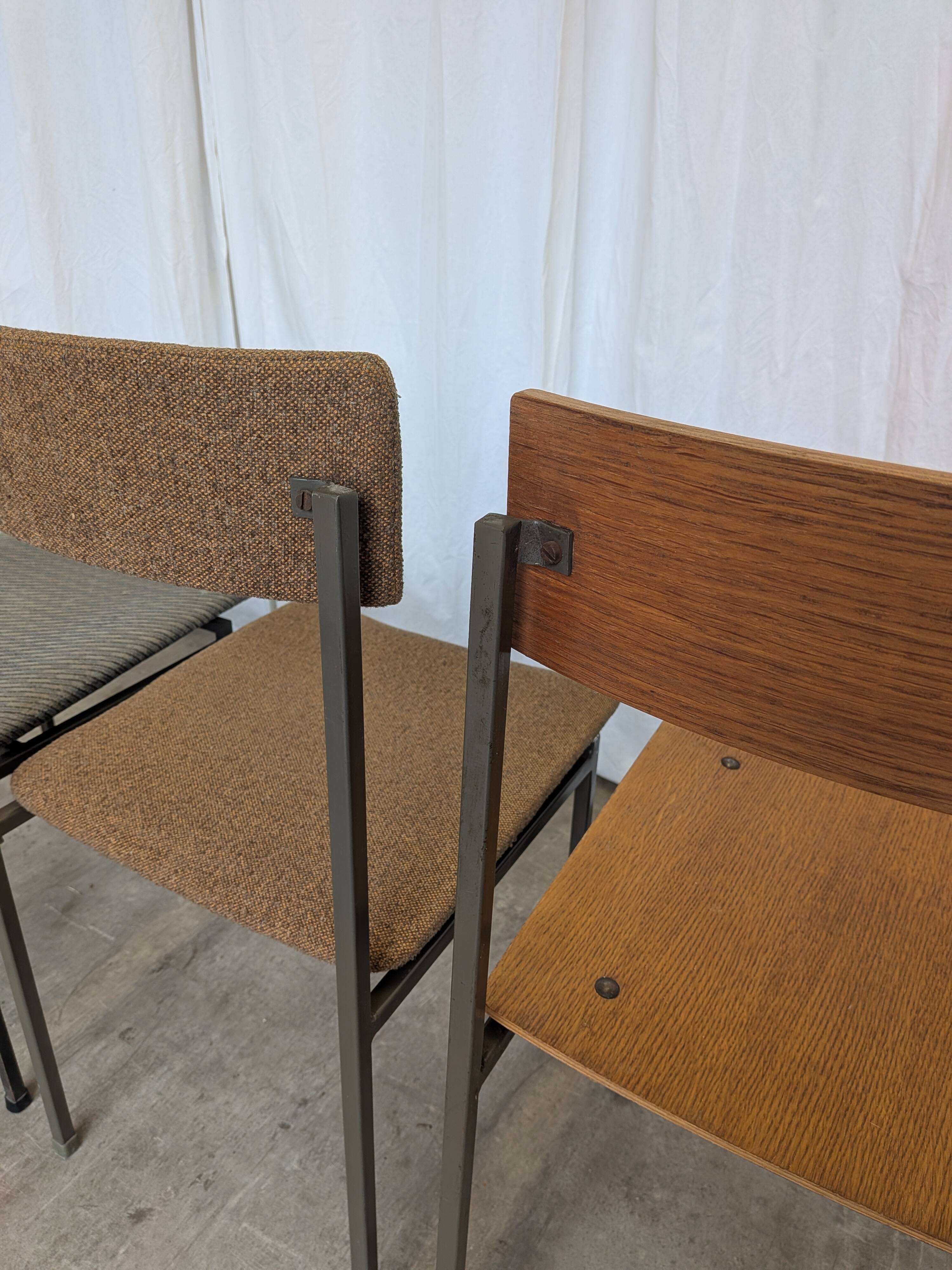 Set of 4 - Mix & Match Vintage Industrial Dining Chairs - 1970s Stol Kamnik
