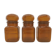 Trio jars amber glass