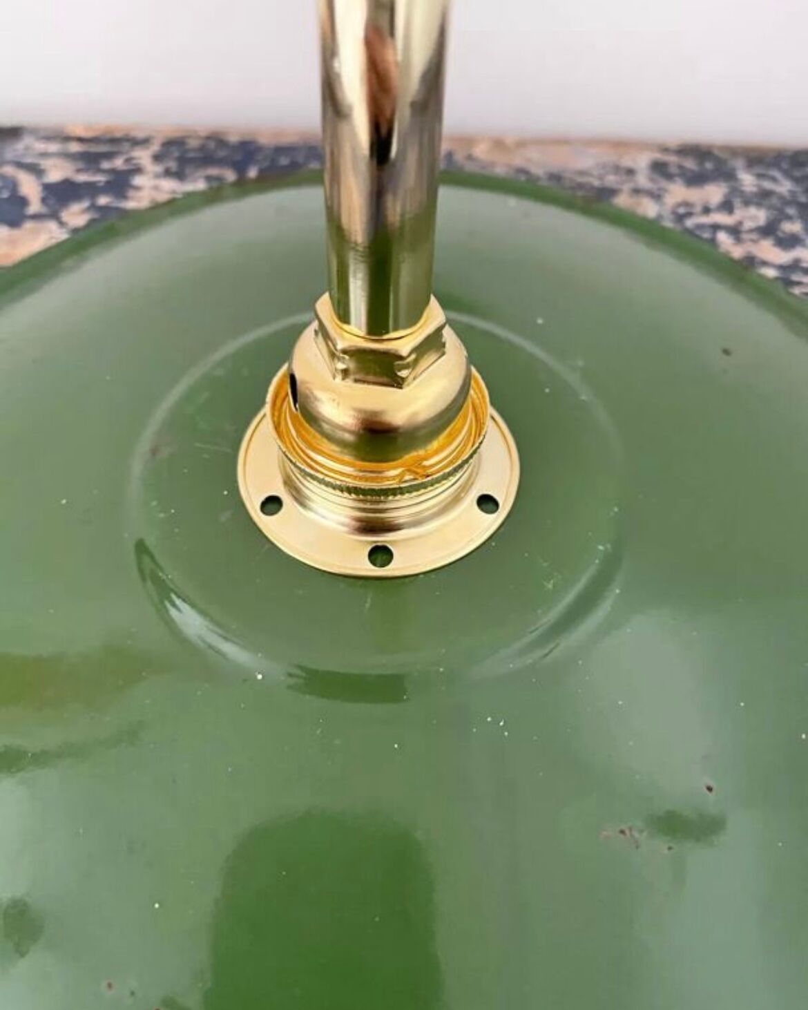 Green enamelled sheet metal wall lamp