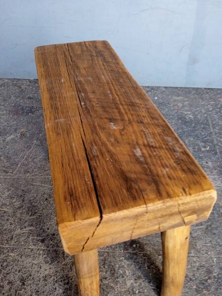 Bench / stool 50 cm old solid wood with patina