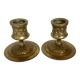 Pair of worked brass candlesticks